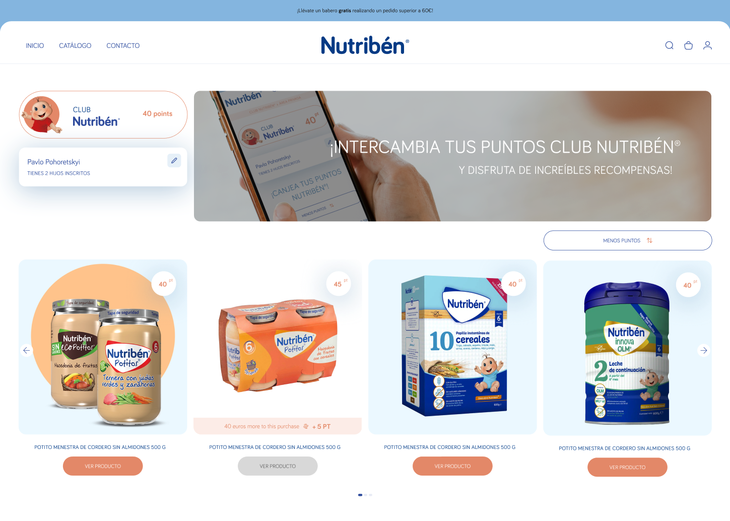 Nutribén - Sistema de puntos